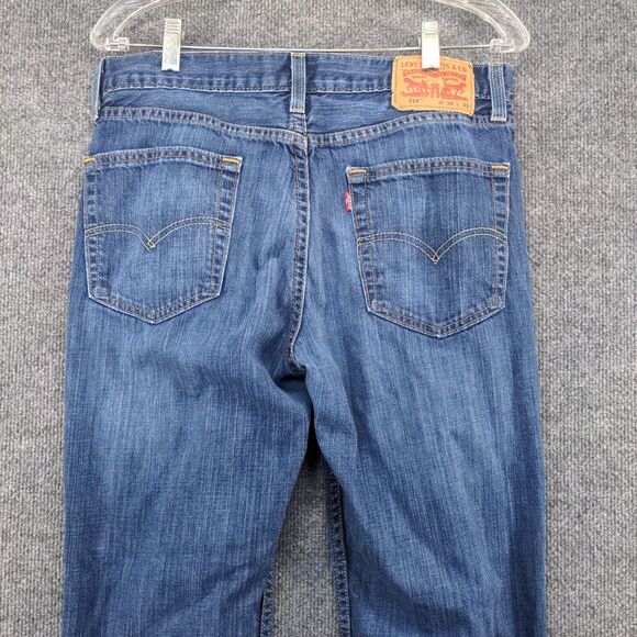 Levi's Men's 514 Jeans Blue 32x32 5-Pocket Whisker Medium Wash - Picture 5 of 12
